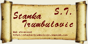 Stanka Trumbulović vizit kartica